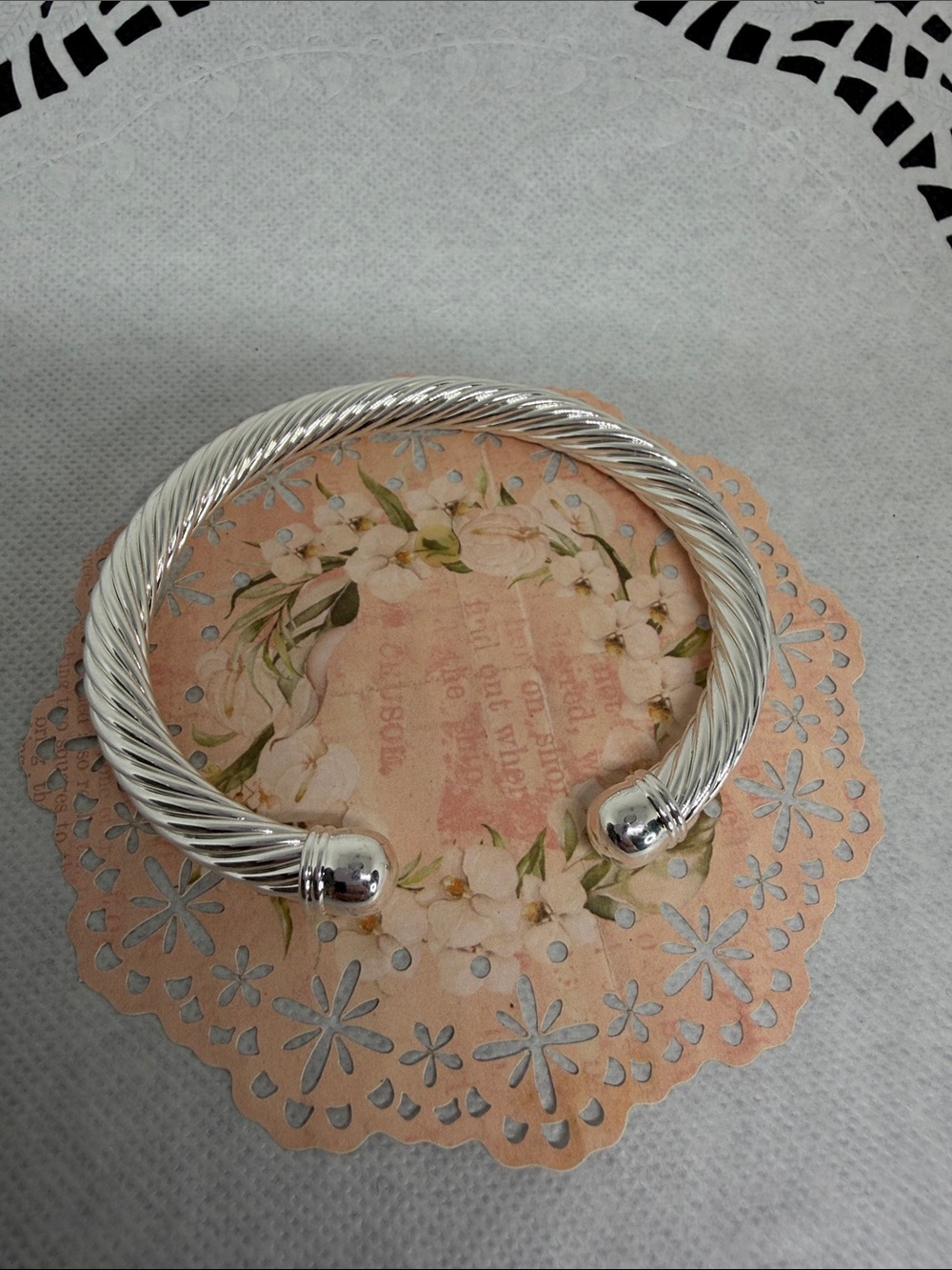 925 Sterling Silver Twisted Cable Cuff Bracelet Stackable Versatile Staple